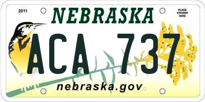 NE license plate ACA737