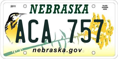 NE license plate ACA757