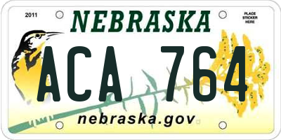 NE license plate ACA764