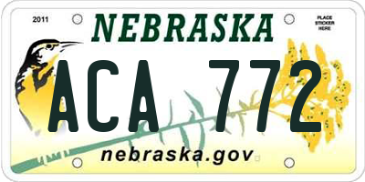 NE license plate ACA772