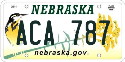 NE license plate ACA787