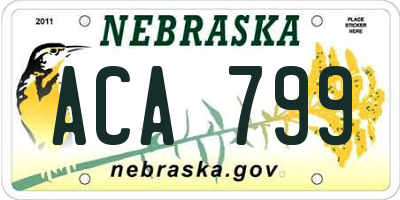 NE license plate ACA799