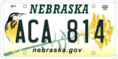 NE license plate ACA814