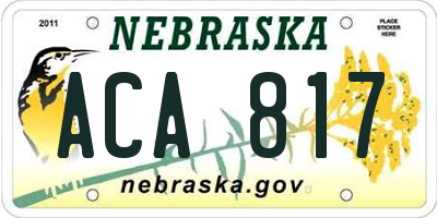 NE license plate ACA817