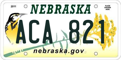 NE license plate ACA821