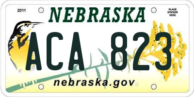 NE license plate ACA823