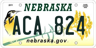 NE license plate ACA824