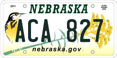 NE license plate ACA827