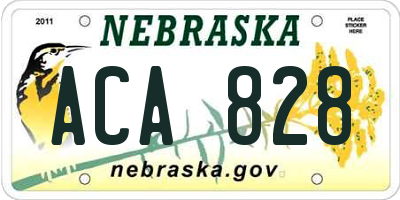 NE license plate ACA828