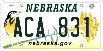 NE license plate ACA831