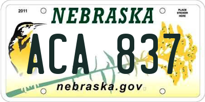 NE license plate ACA837