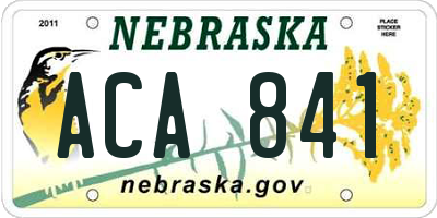 NE license plate ACA841