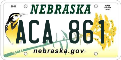 NE license plate ACA861