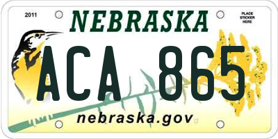 NE license plate ACA865