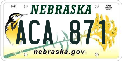 NE license plate ACA871