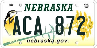 NE license plate ACA872