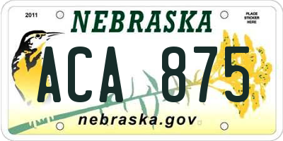 NE license plate ACA875