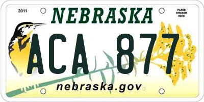 NE license plate ACA877