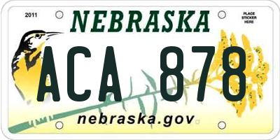 NE license plate ACA878