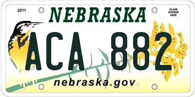 NE license plate ACA882