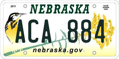 NE license plate ACA884