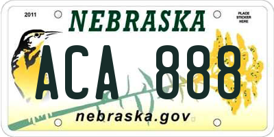 NE license plate ACA888