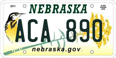 NE license plate ACA890