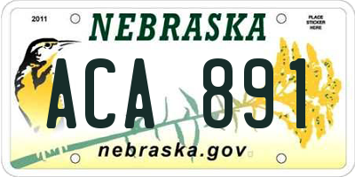 NE license plate ACA891