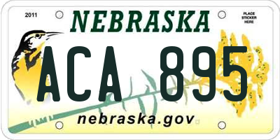 NE license plate ACA895