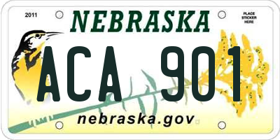 NE license plate ACA901