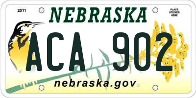 NE license plate ACA902