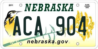 NE license plate ACA904