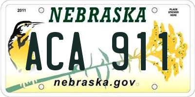 NE license plate ACA911