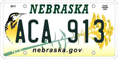 NE license plate ACA913