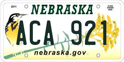 NE license plate ACA921