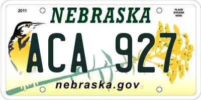 NE license plate ACA927