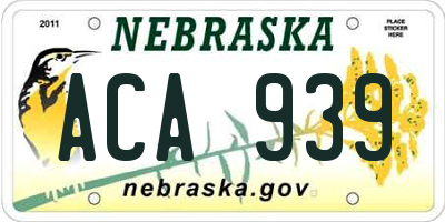 NE license plate ACA939