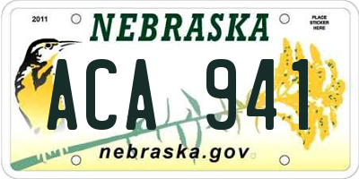 NE license plate ACA941