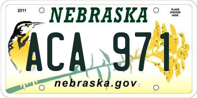 NE license plate ACA971