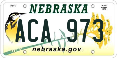 NE license plate ACA973