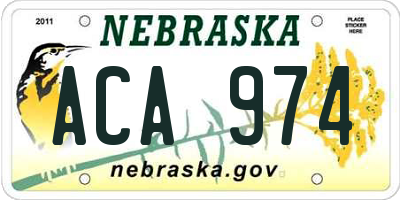 NE license plate ACA974