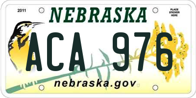 NE license plate ACA976