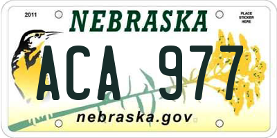 NE license plate ACA977