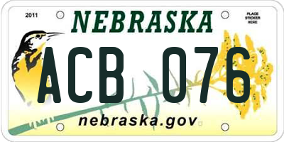 NE license plate ACB076