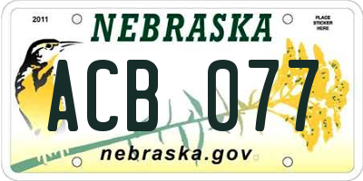 NE license plate ACB077