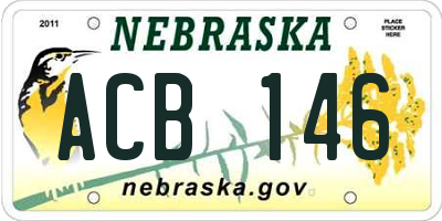 NE license plate ACB146