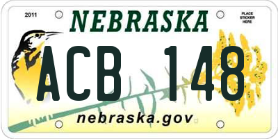 NE license plate ACB148