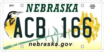 NE license plate ACB166
