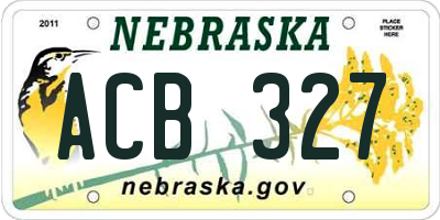 NE license plate ACB327