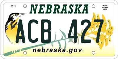 NE license plate ACB427